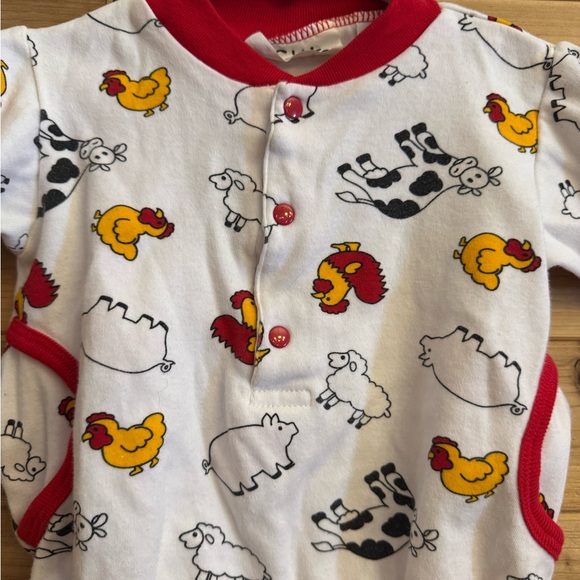 Vintage 6 Months Baby Animal Bundle Bodysuits Overalls Cotton Retro Colorful - Picture 12 of 15